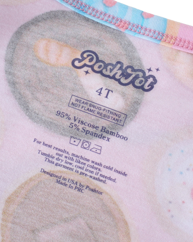 PoshTOT Pink Cookie Print 2 Piece PJ Set