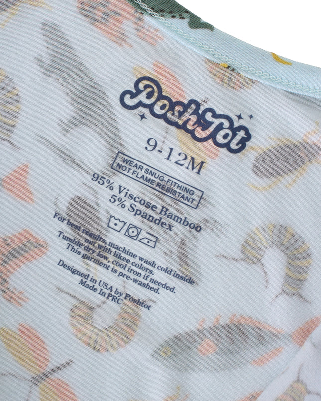 PoshTOT Crocodile Bamboo Baby Convertible Zippy Romper