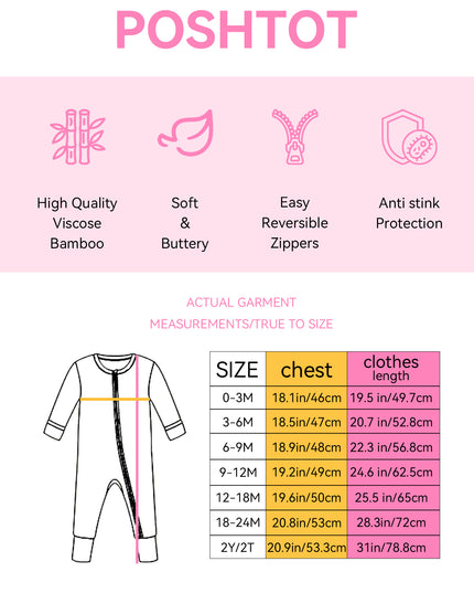 PoshTOT World Map Bamboo Baby Convertible Zippy Romper