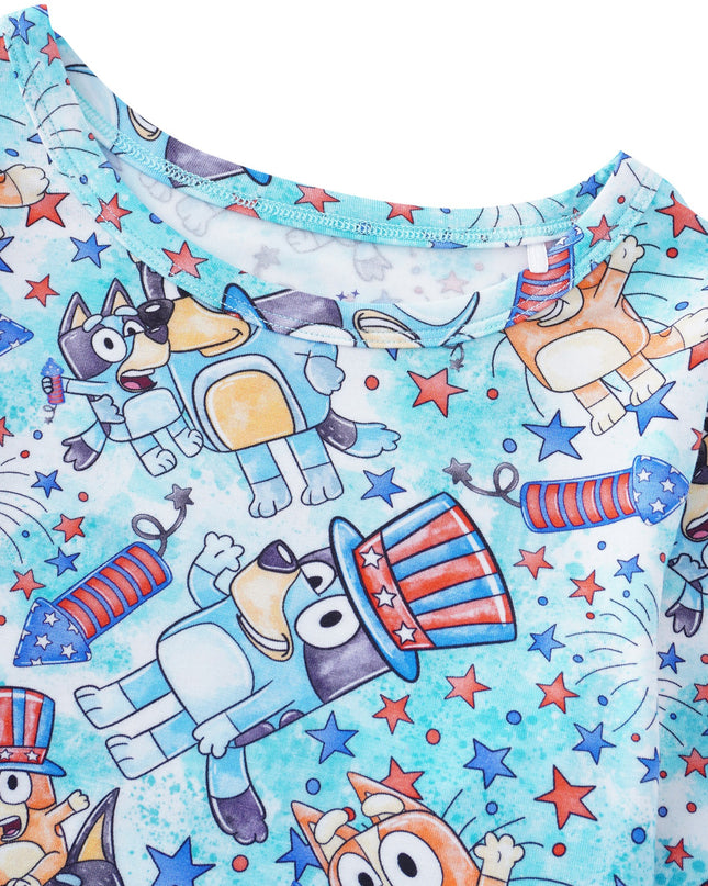 PoshTOT Blue Dog Bamboo 2 Piece PJ Set kid