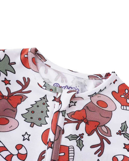 PoshTOT Reindeer Bamboo Baby Convertible Zippy Romper