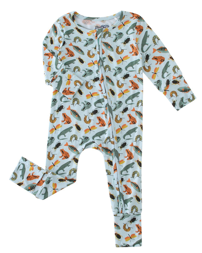 PoshTOT Crocodile Bamboo Baby Convertible Zippy Romper