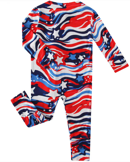 PoshTOT Americana Bamboo Baby Convertible Zippy Romper