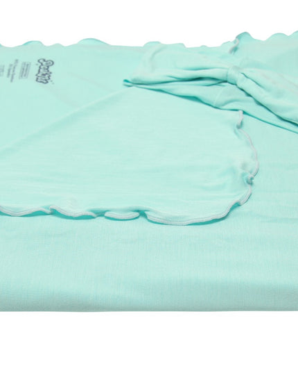 PoshTOT Green Swaddle With Headband Set