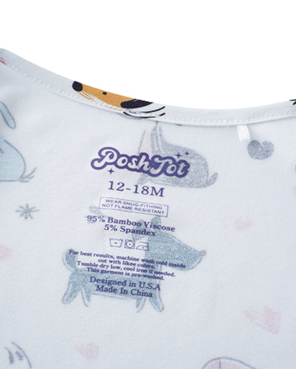 PoshTOT Little Dog Bamboo Baby Convertible Zippy Romper