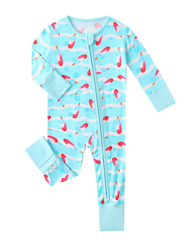 PoshTOT Ice Cream Bamboo Baby Convertible Zippy Romper