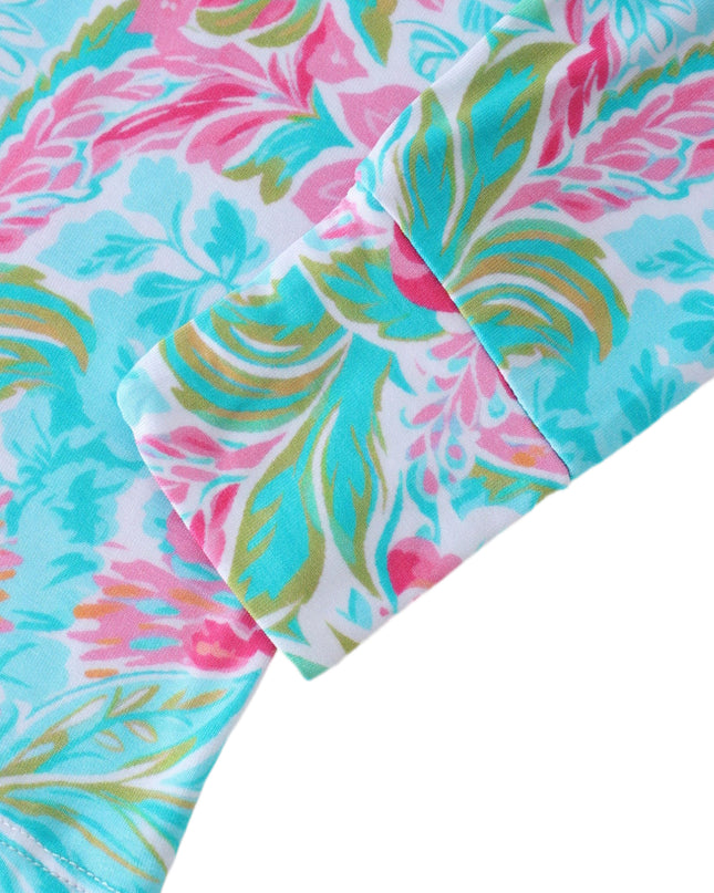 PoshTOT Sky Blue Crabapple Blossom Print 2 Piece PJ Set