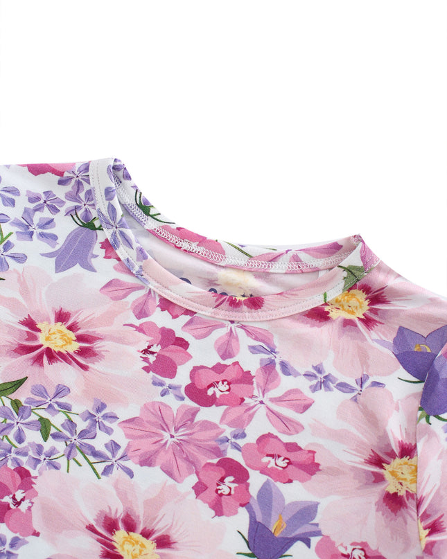 PoshTOT Morning Glory Print 2 Piece Short Sleeves PJ Set