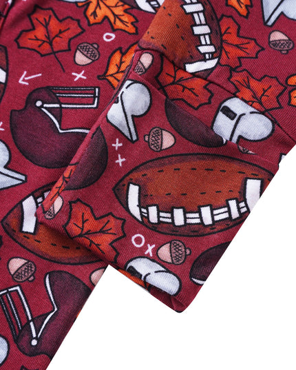 PoshTOT Fall Football Bamboo Baby Convertible Zippy Romper