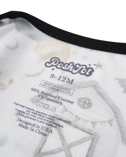 PoshTOT Halloween Farm Bamboo Baby Convertible Zippy Romper