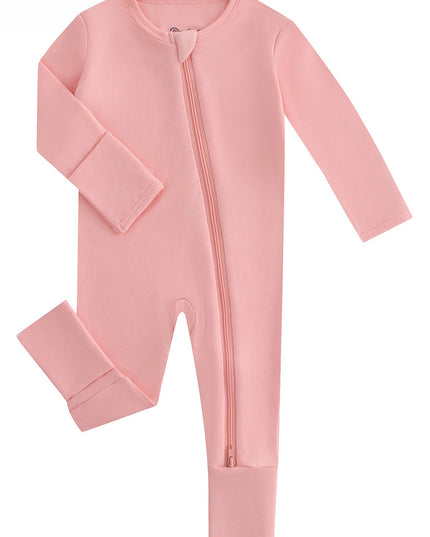 PoshTOT Pink Bamboo Baby Convertible Zippy Romper