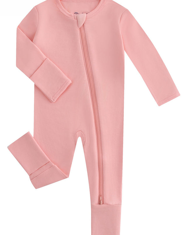 PoshTOT Pink Bamboo Baby Convertible Zippy Romper