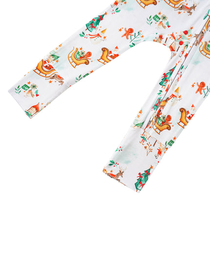 PoshTOT Snowman Bamboo Baby Convertible Zippy Romper