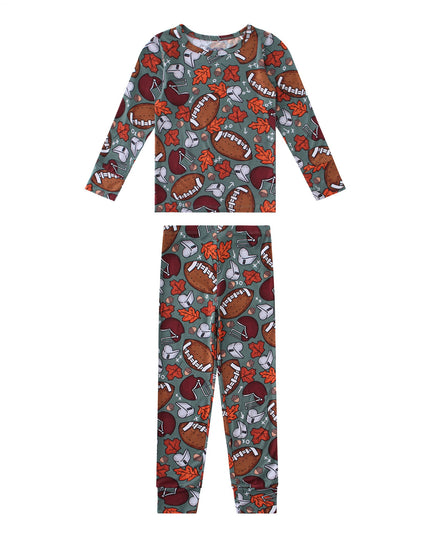 PoshTOT Fall Football 2 Piece PJ Set