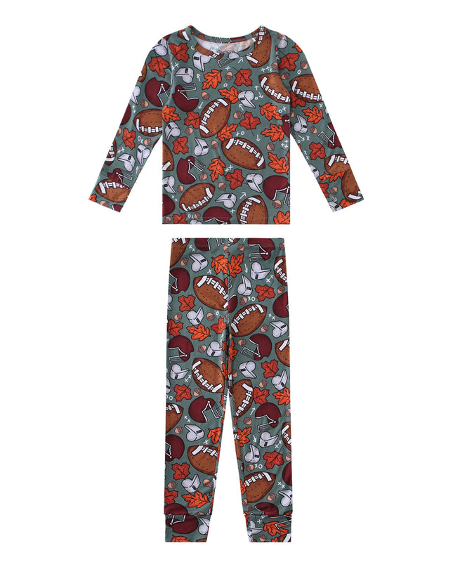 PoshTOT Fall Football 2 Piece PJ Set