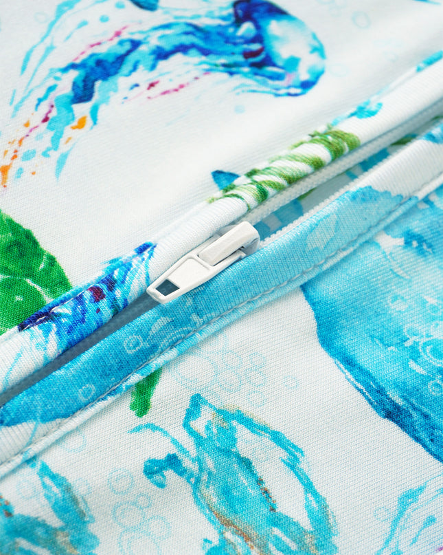 PoshTOT Sea Turtle Baby Convertible Zippy Romper