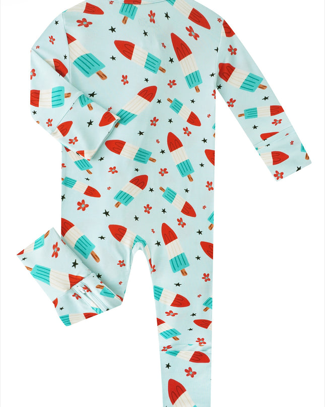 PoshTOT Neapolitan Ice Cream Bamboo Baby Convertible Zippy Romper