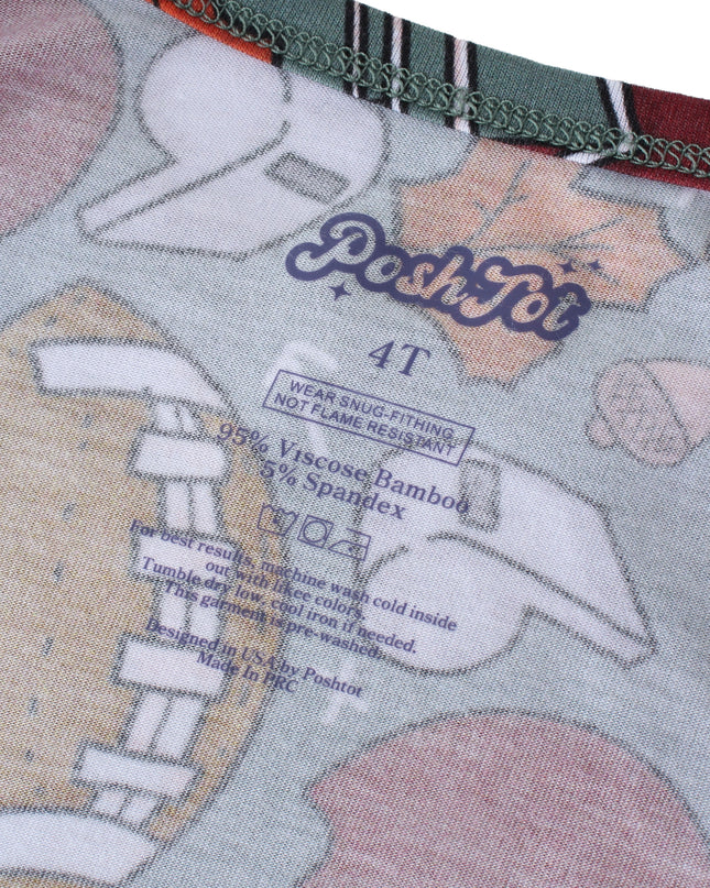 PoshTOT Fall Football 2 Piece PJ Set