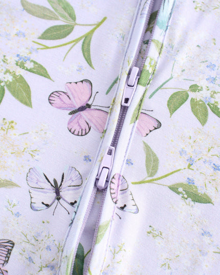 PoshTOT Butterfly Bamboo Baby Convertible Zippy Romper