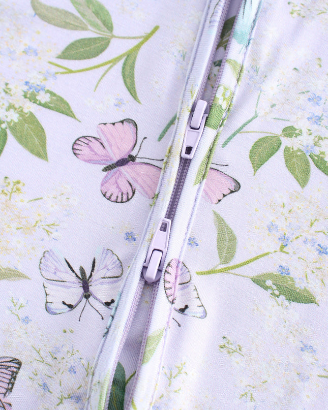 PoshTOT Butterfly Bamboo Baby Convertible Zippy Romper