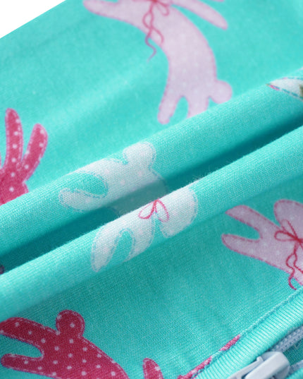 PoshTOT Little Flower Rabbit Bamboo Baby Convertible Zippy Romper