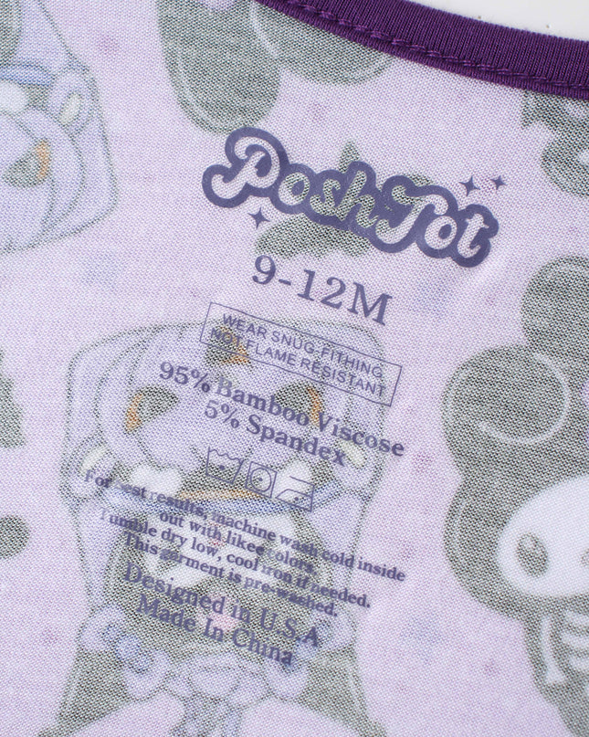 PoshTOT Sanrio Kuromi Purple Bamboo Baby Convertible Zippy Romper