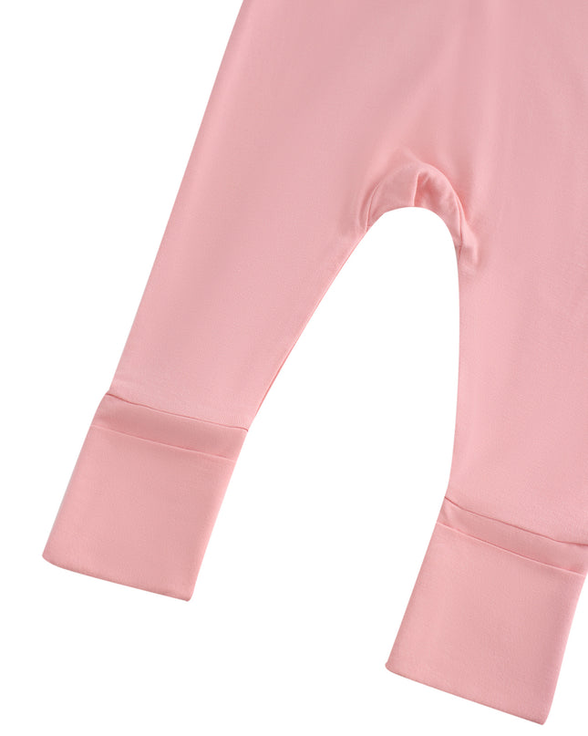 PoshTOT Pink Bamboo Baby Convertible Zippy Romper