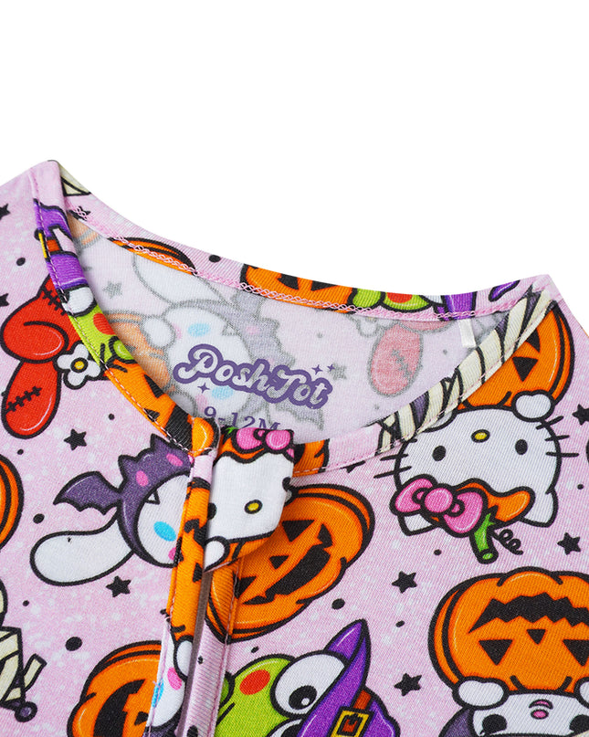 PoshTOT Sanrio Hello Kitty Pumpkin Bamboo Baby Convertible Zippy Romper