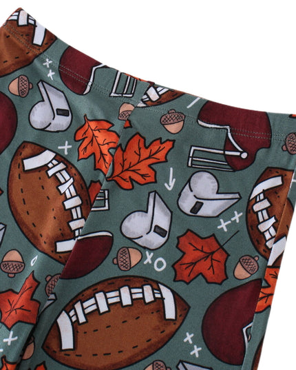PoshTOT Fall Football 2 Piece PJ Set