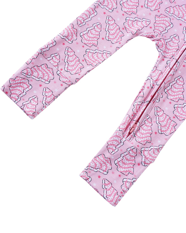 PoshTOT Pink Santa Hat Bamboo Baby Convertible Zippy Romper