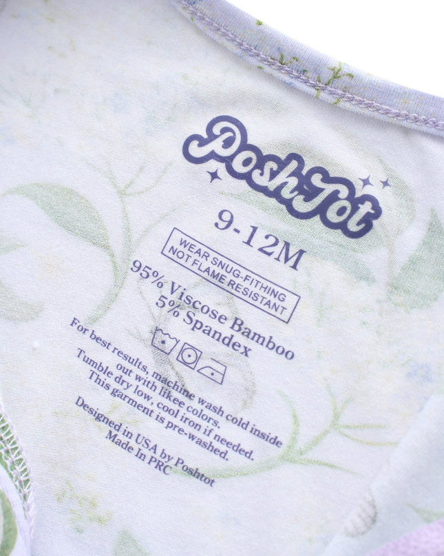 PoshTOT Butterfly Bamboo Baby Convertible Zippy Romper