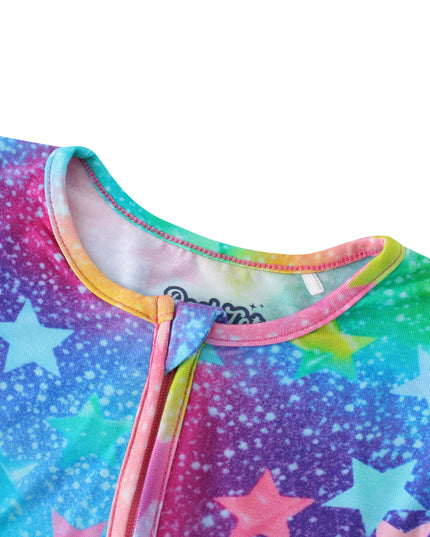 PoshTOT Colorful Stars Bamboo Baby Convertible Zippy Romper
