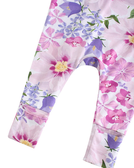 PoshTOT Morning Glory Bamboo Baby Convertible Zippy Romper