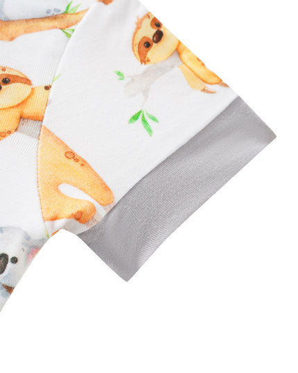 PoshTOT Sloth Bamboo Baby Shorty Zippy Romper