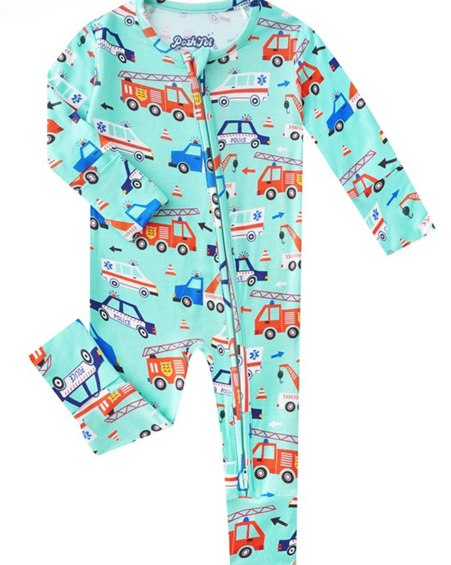 PoshTOT (Multiple Prints To Choose) Bamboo Baby Convertible Zippy Romper