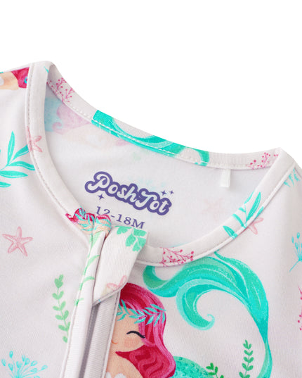 PoshTOT Mermaid Bamboo Baby Convertible Zippy Romper