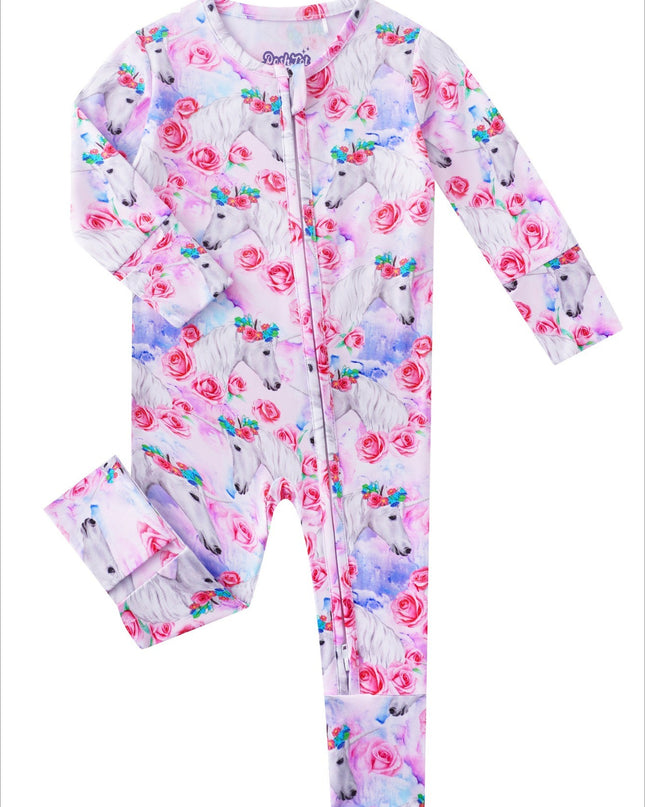 PoshTOT (Multiple Prints To Choose) Bamboo Baby Convertible Zippy Romper