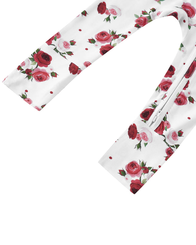 PoshTOT Diana Rose Bamboo Baby Convertible Zippy Romper