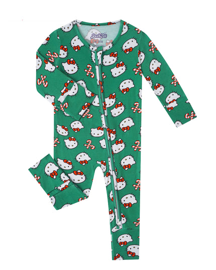 PoshTOT Sanrio Hello Kitty Green Bamboo Baby Convertible Zippy Romper