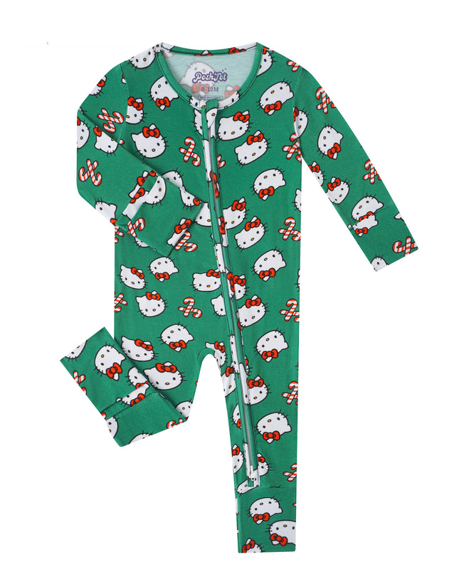 PoshTOT Sanrio Hello Kitty Green Bamboo Baby Convertible Zippy Romper