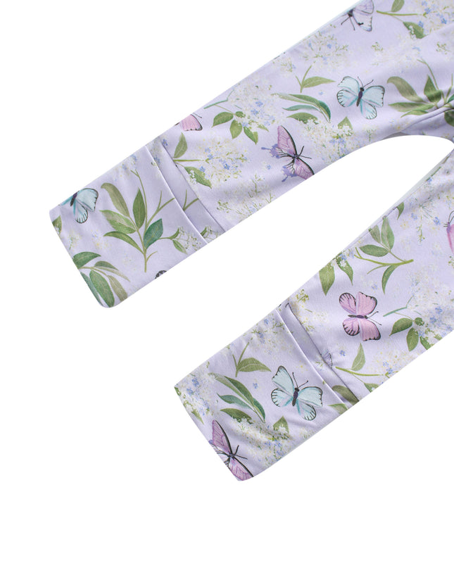 PoshTOT Butterfly Bamboo Baby Convertible Zippy Romper