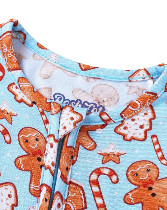 PoshTOT Gingerbread Cookie Bamboo Baby Convertible Zippy Romper