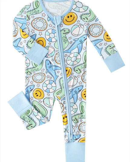 PoshTOT Summer Bamboo Baby Convertible Zippy Romper