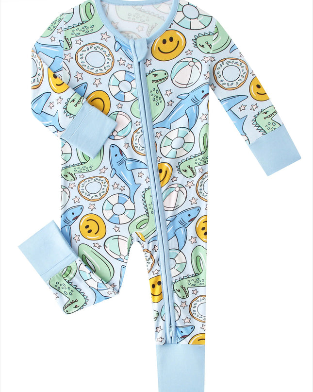 PoshTOT Summer Bamboo Baby Convertible Zippy Romper