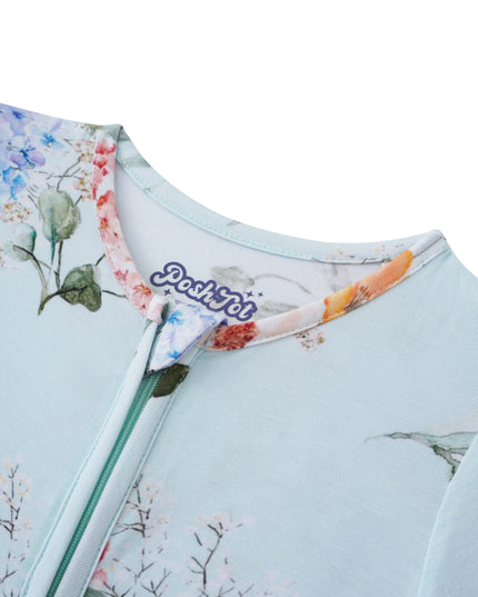 PoshTOT Hydrangea Bamboo Baby Convertible Zippy Romper