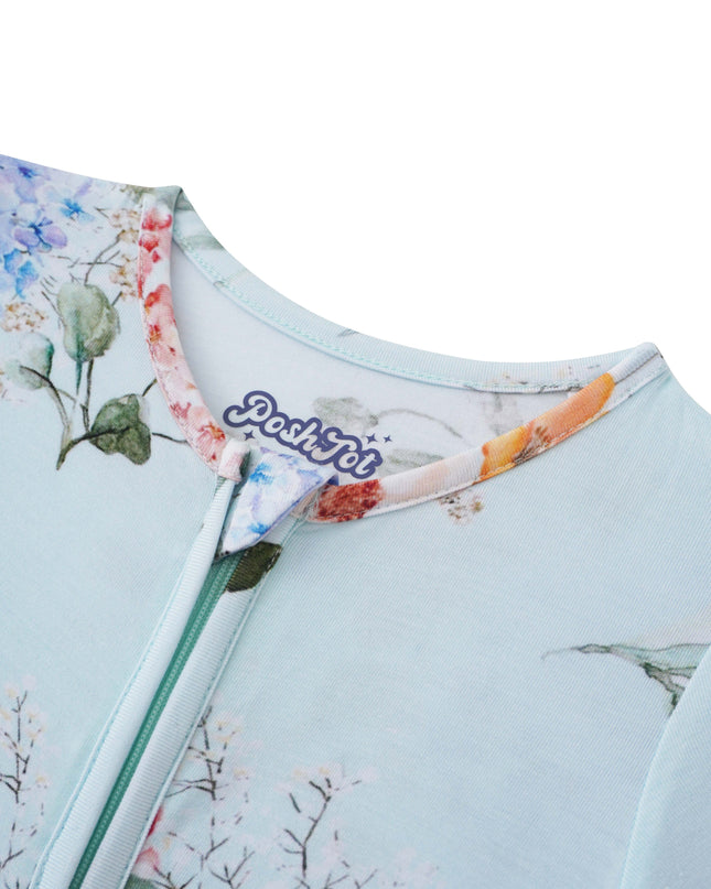 PoshTOT Hydrangea Bamboo Baby Convertible Zippy Romper
