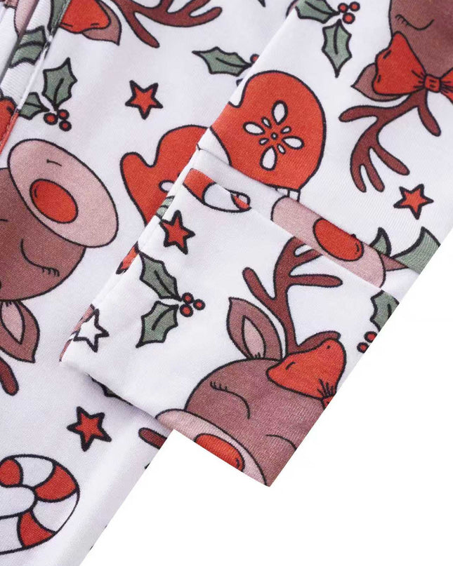 PoshTOT Reindeer Bamboo Baby Convertible Zippy Romper