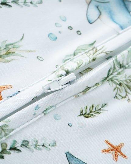 PoshTOT Shark Bamboo Baby Convertible Zippy Romper