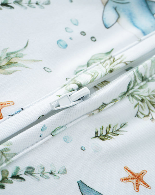 PoshTOT Shark Bamboo Baby Convertible Zippy Romper