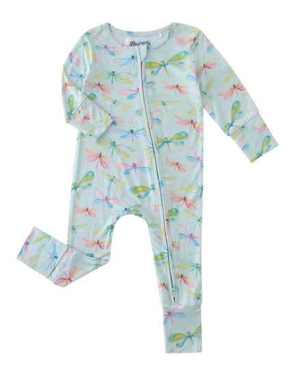 PoshTOT Dragonfly Bamboo Baby Convertible Zippy Romper